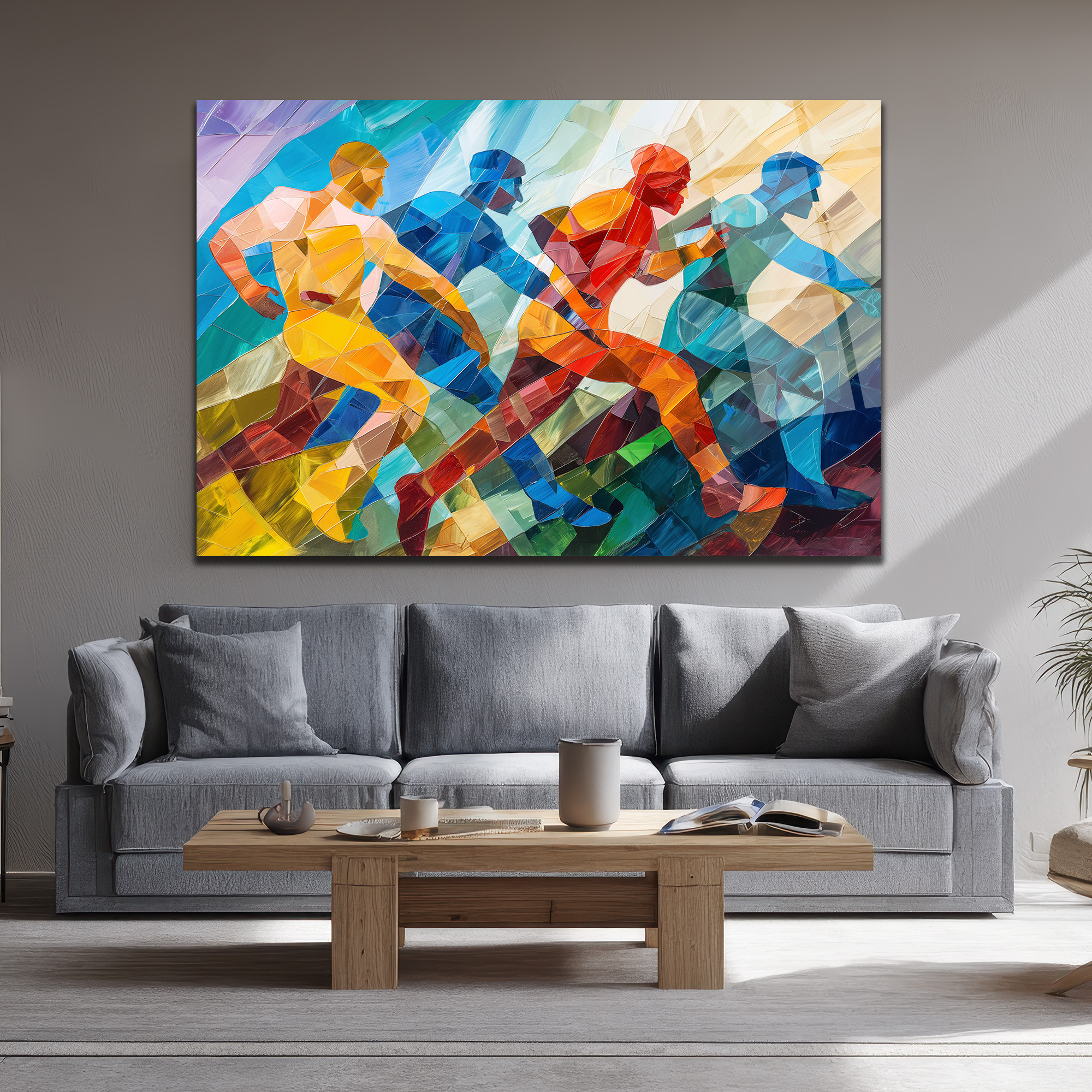 Dinamik Koşucular Modern Sanat Cam Tablo - Enerji ve Hız - Glazella Dinamik Koşucular Modern Sanat Cam Tablo - Enerji ve Hız - Glazella