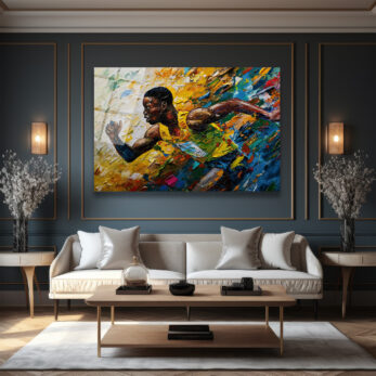 Dinamik Atlet Hareketi Soyut Sanat Cam Tablo - Glazella Dinamik Atlet Hareketi Soyut Sanat Cam Tablo - Glazella
