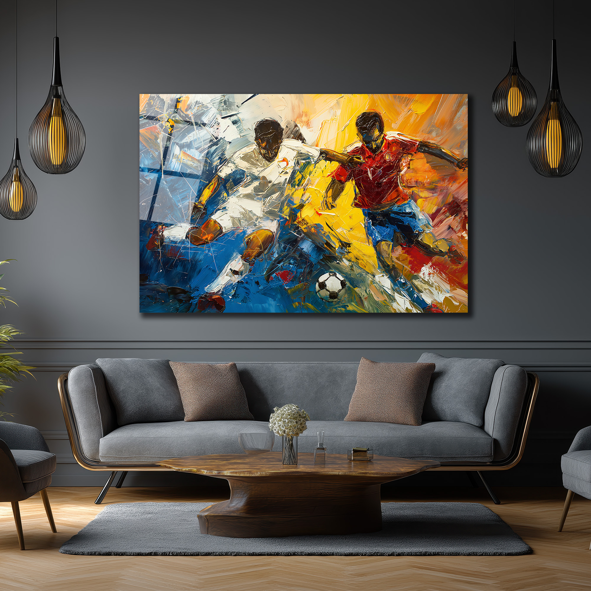 Futbolun Tutkusu: Dinamik Sanat Cam Tablo - Glazella Futbolun Tutkusu: Dinamik Sanat Cam Tablo - Glazella