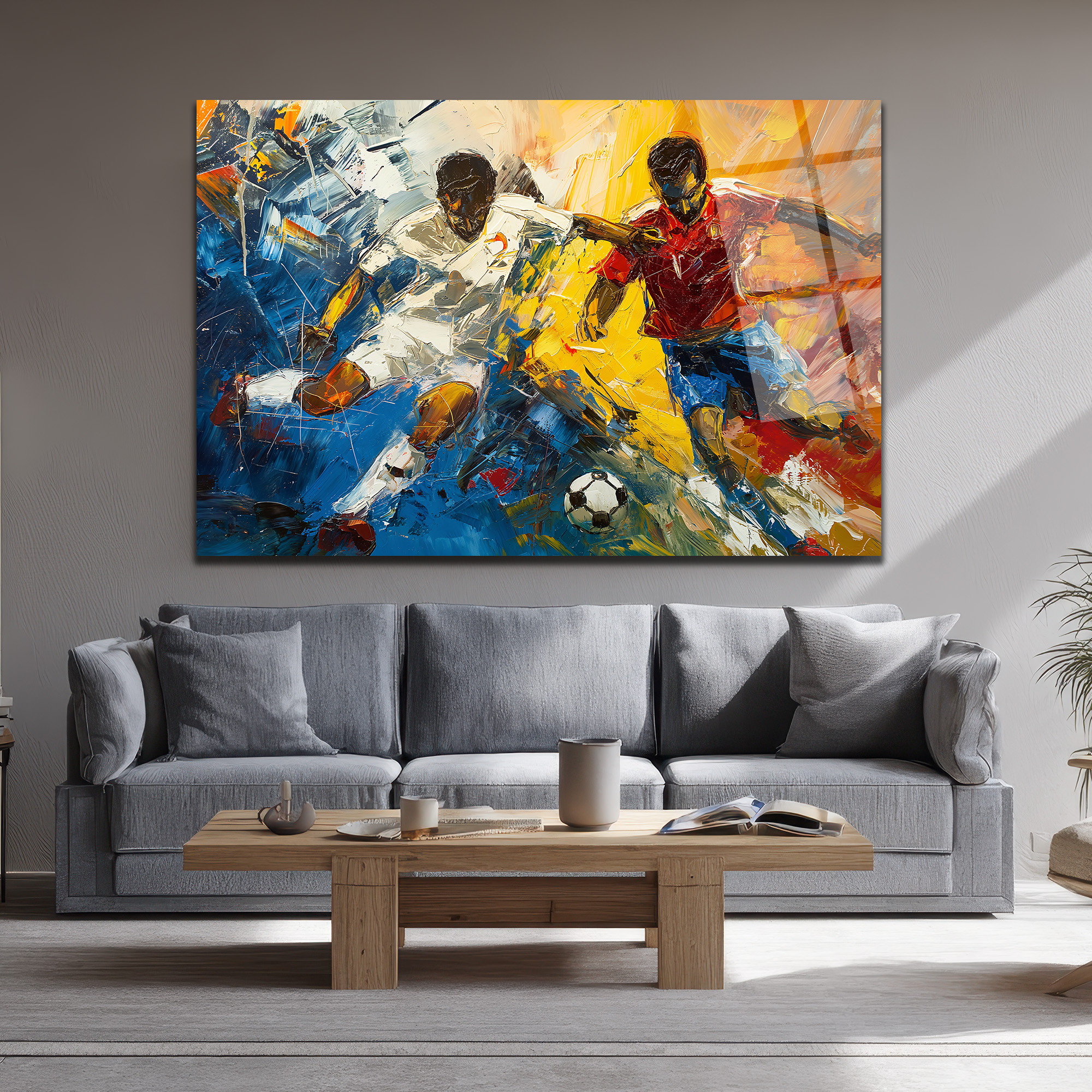 Futbolun Tutkusu: Dinamik Sanat Cam Tablo - Glazella Futbolun Tutkusu: Dinamik Sanat Cam Tablo - Glazella