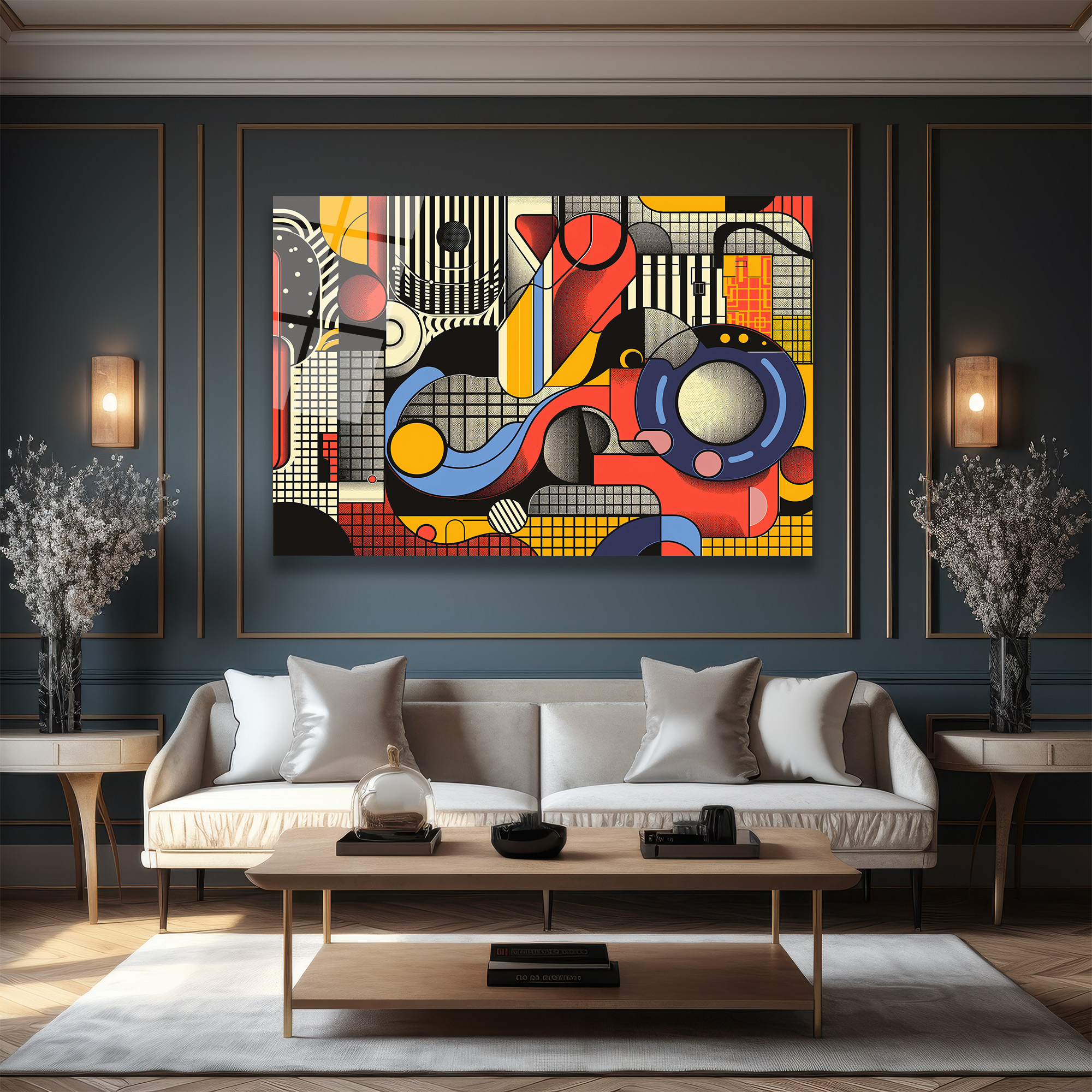 Dinamik Ritimler Soyut Sanat Cam Tablo - Glazella Dinamik Ritimler Soyut Sanat Cam Tablo - Glazella