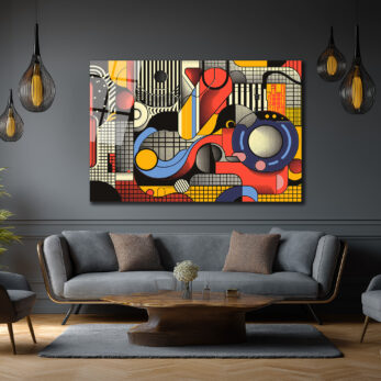 Dinamik Ritimler Soyut Sanat Cam Tablo - Glazella Dinamik Ritimler Soyut Sanat Cam Tablo - Glazella
