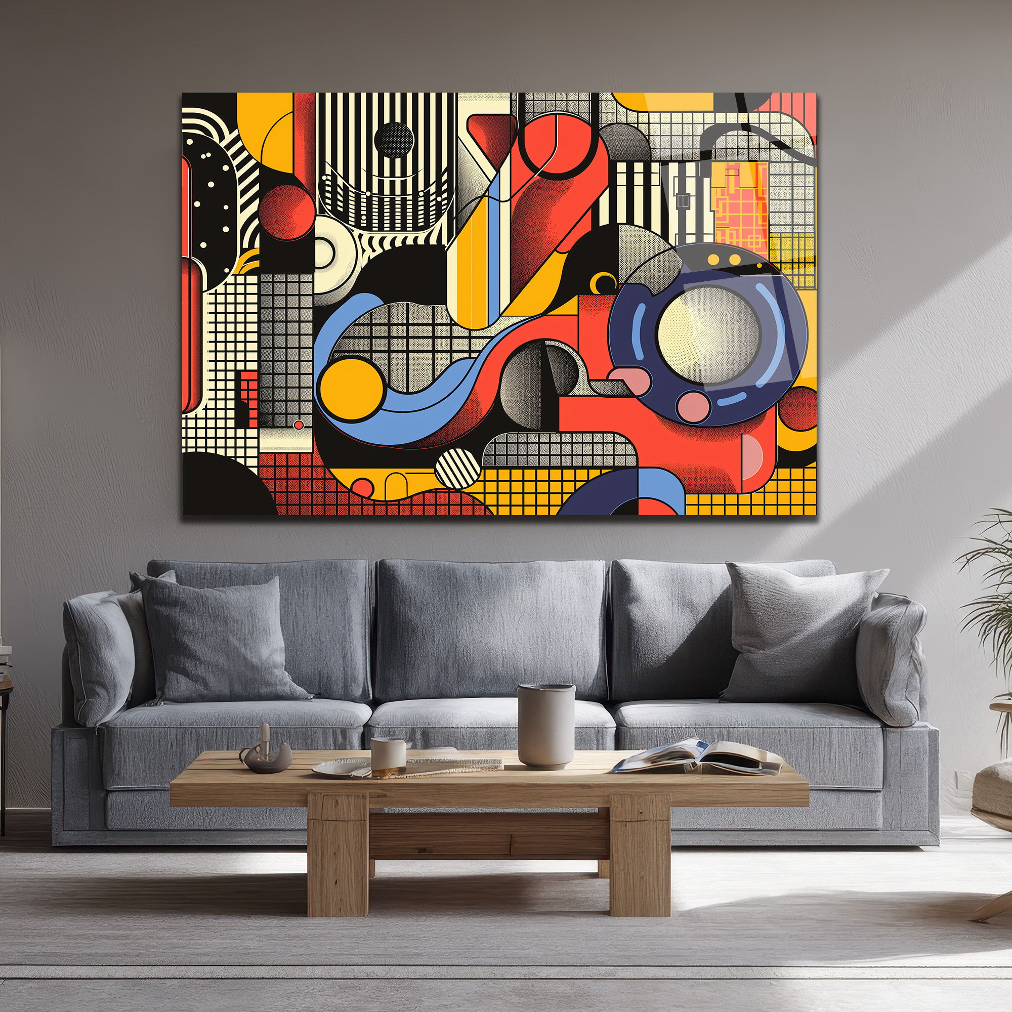 Dinamik Ritimler Soyut Sanat Cam Tablo - Glazella Dinamik Ritimler Soyut Sanat Cam Tablo - Glazella