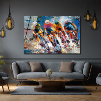 Enerjik Bisiklet Yarışı Modern Cam Tablo - Glazella Enerjik Bisiklet Yarışı Modern Cam Tablo - Glazella
