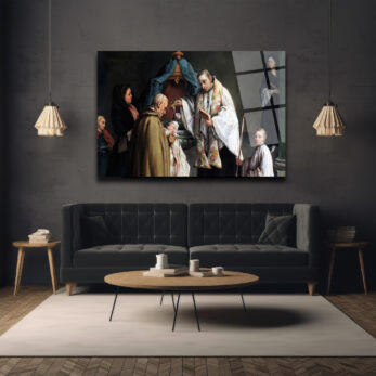 Barok Dönem Vaftiz Töreni Sanat Eseri Cam Tablo - Glazella Barok Dönem Vaftiz Töreni Sanat Eseri Cam Tablo - Glazella