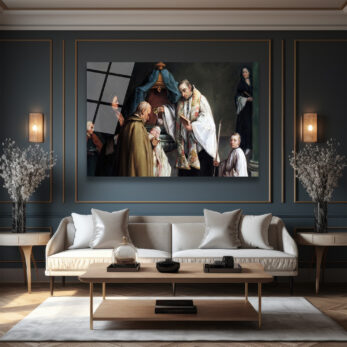 Barok Dönem Vaftiz Töreni Sanat Eseri Cam Tablo - Glazella Barok Dönem Vaftiz Töreni Sanat Eseri Cam Tablo - Glazella