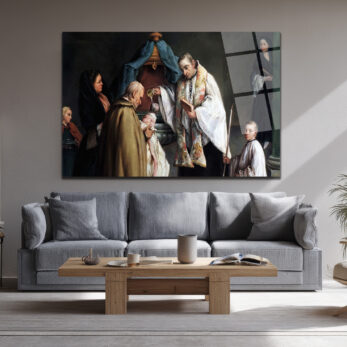 Barok Dönem Vaftiz Töreni Sanat Eseri Cam Tablo - Glazella Barok Dönem Vaftiz Töreni Sanat Eseri Cam Tablo - Glazella