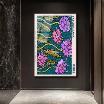 Yayoi Kusama Esintili Soyut Çiçekler Cam Tablo - Glazella Yayoi Kusama Esintili Soyut Çiçekler Cam Tablo - Glazella