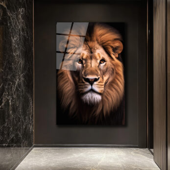 Aslanın Gücü: Vahşi Bakışlar Cam Tablo - Glazella Aslanın Gücü: Vahşi Bakışlar Cam Tablo - Glazella