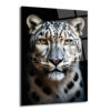 Asil Kar Leoparı Portresi Lüks Modern Cam Tablo - Glazella Asil Kar Leoparı Portresi Lüks Modern Cam Tablo - Glazella
