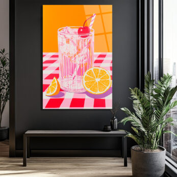 Yaz Kokteyli Pop Art Cam Tablo - Canlı Renklerle Mekanınıza Ferahlık Katın - Glazella Yaz Kokteyli Pop Art Cam Tablo - Canlı Renklerle Mekanınıza Ferahlık Katın - Glazella