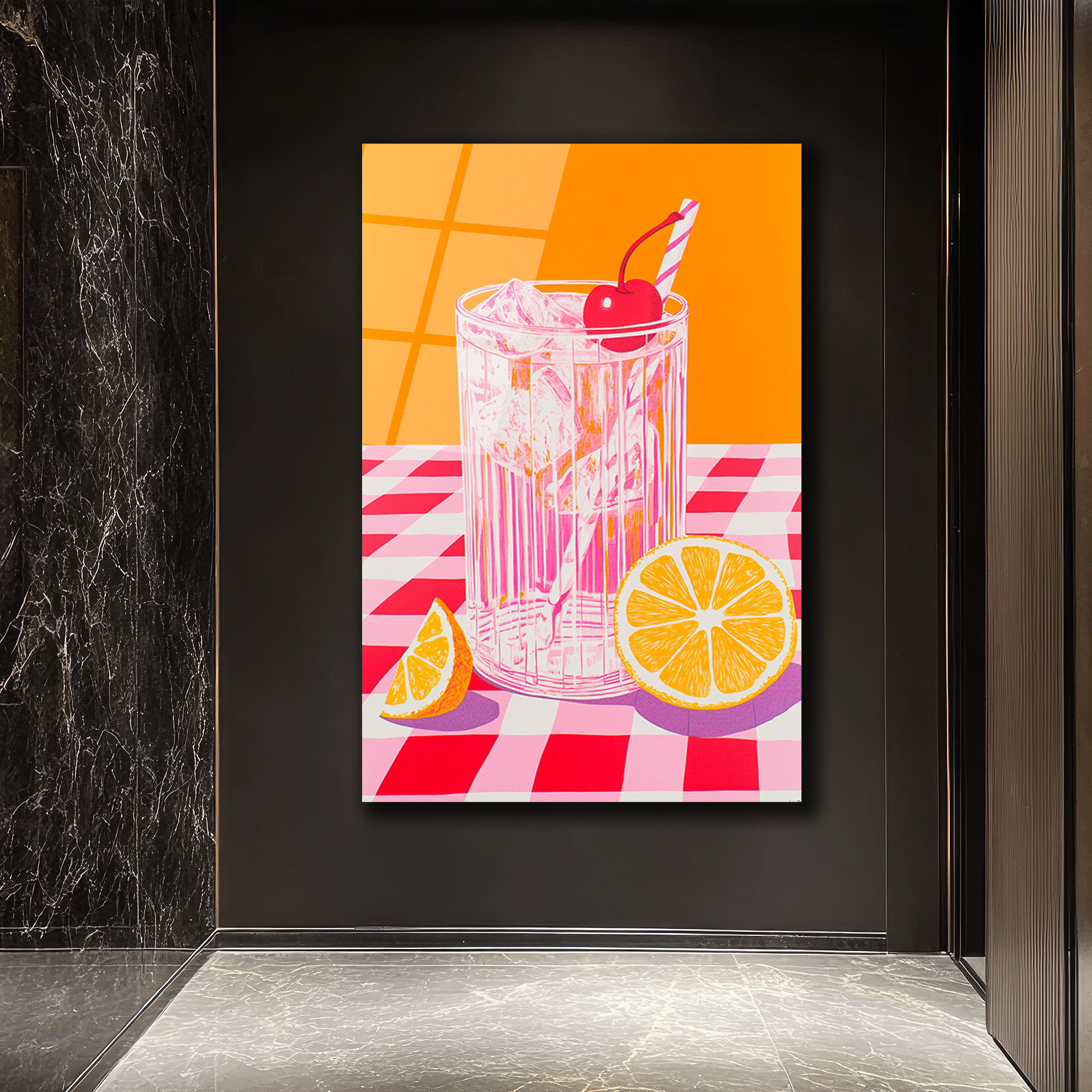 Yaz Kokteyli Pop Art Cam Tablo - Canlı Renklerle Mekanınıza Ferahlık Katın - Glazella Yaz Kokteyli Pop Art Cam Tablo - Canlı Renklerle Mekanınıza Ferahlık Katın - Glazella