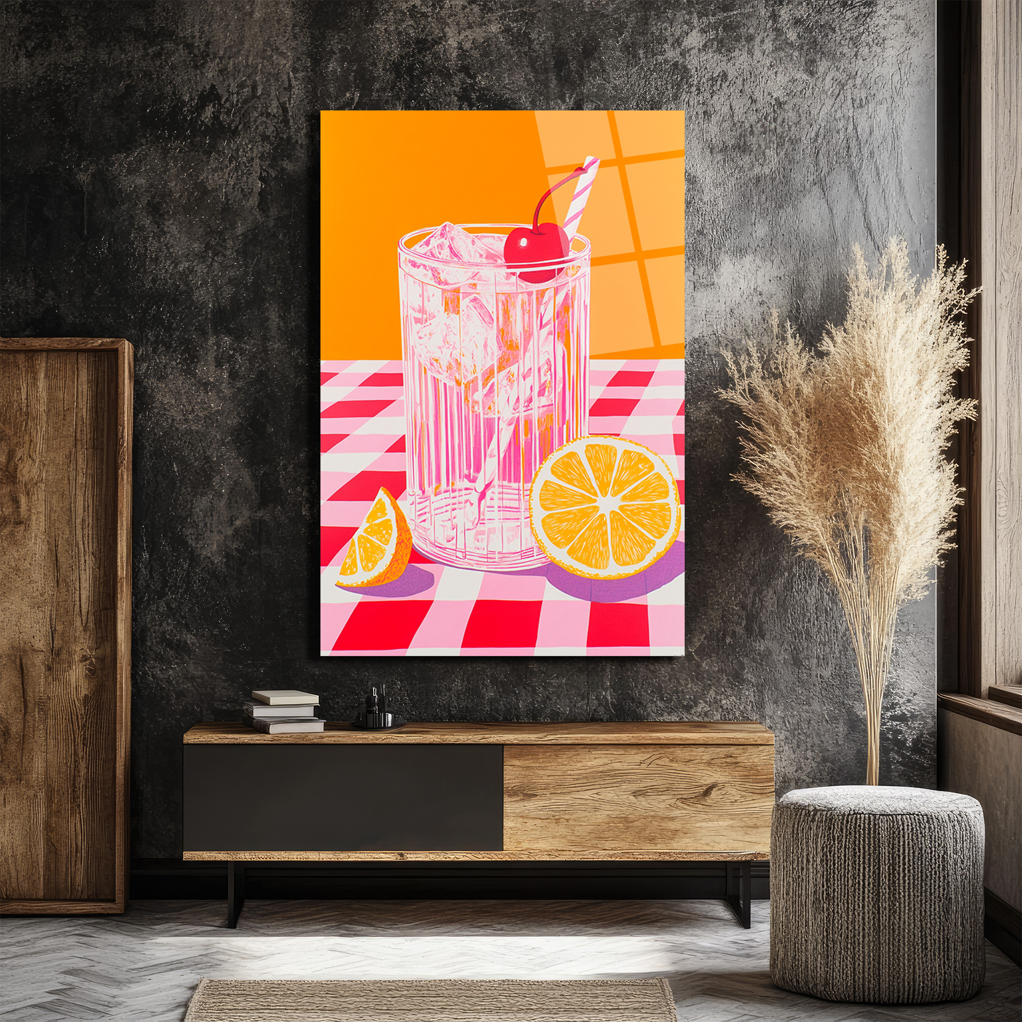 Yaz Kokteyli Pop Art Cam Tablo - Canlı Renklerle Mekanınıza Ferahlık Katın - Glazella Yaz Kokteyli Pop Art Cam Tablo - Canlı Renklerle Mekanınıza Ferahlık Katın - Glazella