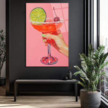 Yaz Esintisi: Canlı Kokteyl ve Limon Dilimi Modern Cam Tablo - Glazella Yaz Esintisi: Canlı Kokteyl ve Limon Dilimi Modern Cam Tablo - Glazella