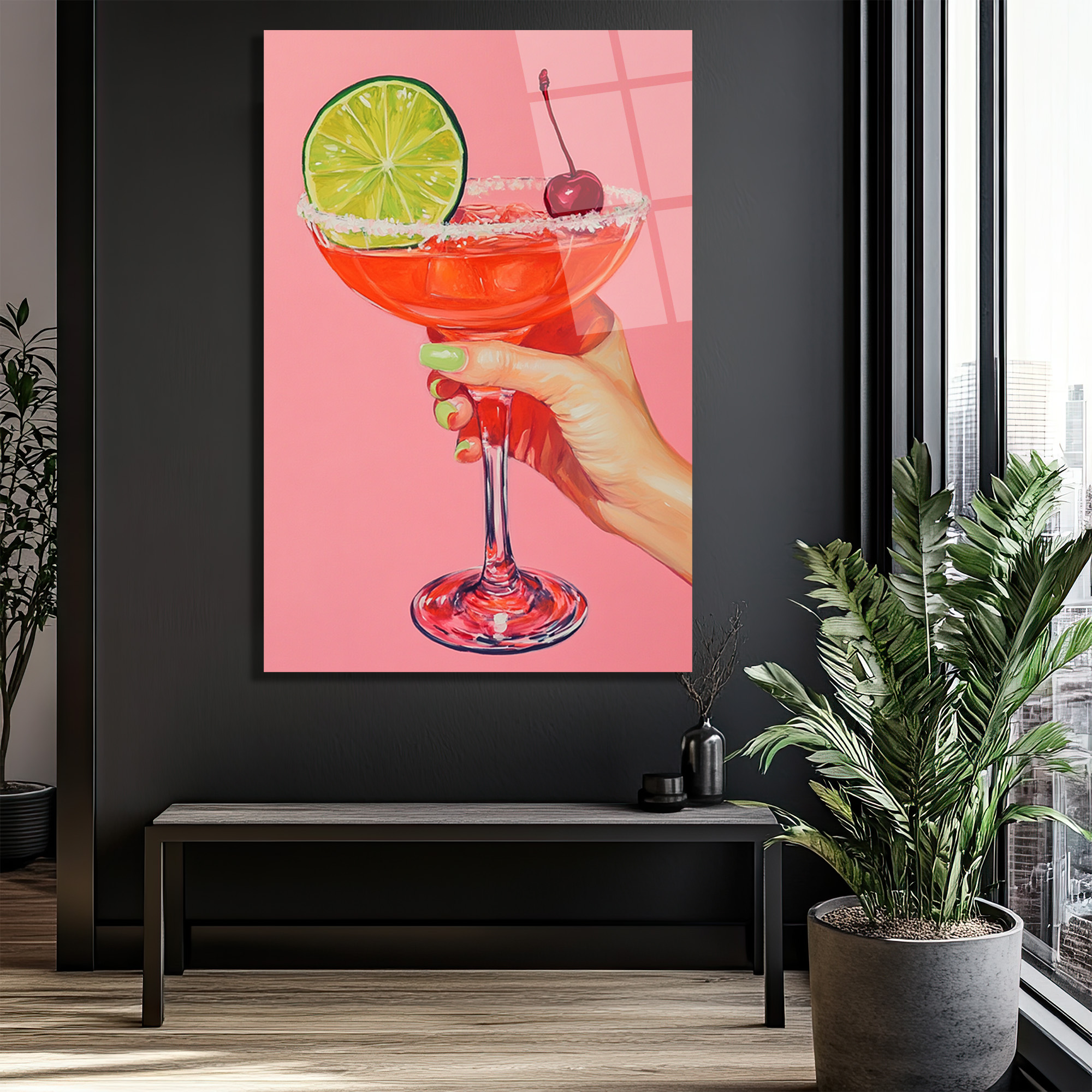 Yaz Esintisi: Canlı Kokteyl ve Limon Dilimi Modern Cam Tablo - Glazella Yaz Esintisi: Canlı Kokteyl ve Limon Dilimi Modern Cam Tablo - Glazella
