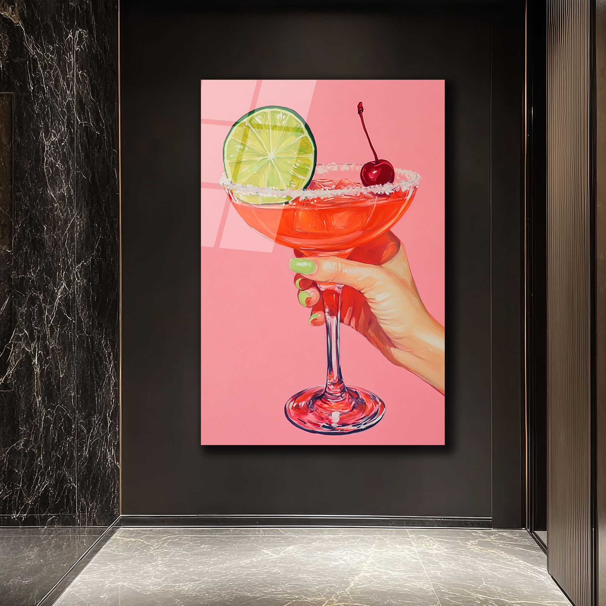 Yaz Esintisi: Canlı Kokteyl ve Limon Dilimi Modern Cam Tablo - Glazella Yaz Esintisi: Canlı Kokteyl ve Limon Dilimi Modern Cam Tablo - Glazella