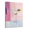 Pembe Tonlarda Martini Kadehi Modern Cam Tablo - Glazella Pembe Tonlarda Martini Kadehi Modern Cam Tablo - Glazella
