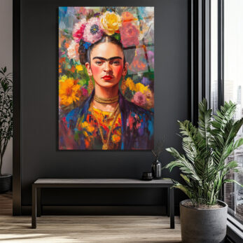 Frida Kahlo'nun Canlı Portresi Cam Tablo - Glazella Frida Kahlo'nun Canlı Portresi Cam Tablo - Glazella