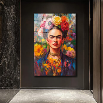 Frida Kahlo'nun Canlı Portresi Cam Tablo - Glazella Frida Kahlo'nun Canlı Portresi Cam Tablo - Glazella