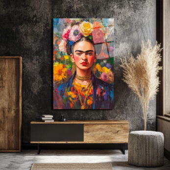 Frida Kahlo'nun Canlı Portresi Cam Tablo - Glazella Frida Kahlo'nun Canlı Portresi Cam Tablo - Glazella