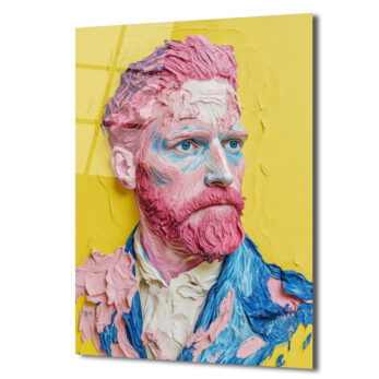 Van Gogh'un Modern Yüzü: Canlı Renklerle Sanatsal Cam Tablo - Glazella Van Gogh'un Modern Yüzü: Canlı Renklerle Sanatsal Cam Tablo - Glazella