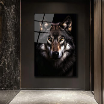 Kurt Bakışları Cam Tablo: Güçlü ve Gizemli Sanat Eseri - Glazella Kurt Bakışları Cam Tablo: Güçlü ve Gizemli Sanat Eseri - Glazella