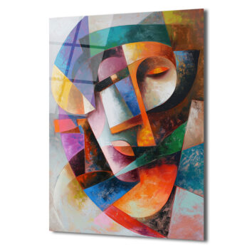 Dinamik Kübist Yüz Soyut Sanat Cam Tablo - Modern Duvar Dekoru - Glazella Dinamik Kübist Yüz Soyut Sanat Cam Tablo - Modern Duvar Dekoru - Glazella
