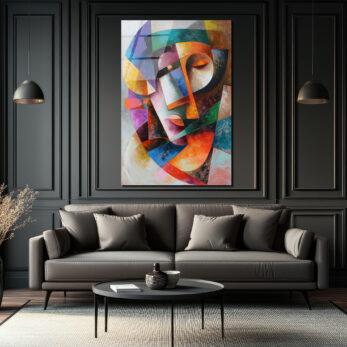 Dinamik Kübist Yüz Soyut Sanat Cam Tablo - Modern Duvar Dekoru - Glazella Dinamik Kübist Yüz Soyut Sanat Cam Tablo - Modern Duvar Dekoru - Glazella