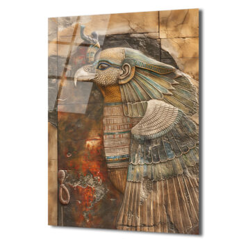 Horus'un Kudreti: Antik Mısır Sanatı Cam Tablo - Glazella Horus'un Kudreti: Antik Mısır Sanatı Cam Tablo - Glazella