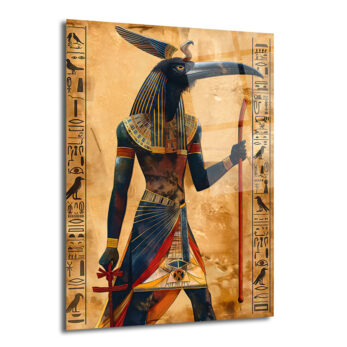 Antik Mısır Tanrısı Thoth Temalı Premium Cam Tablo - Glazella