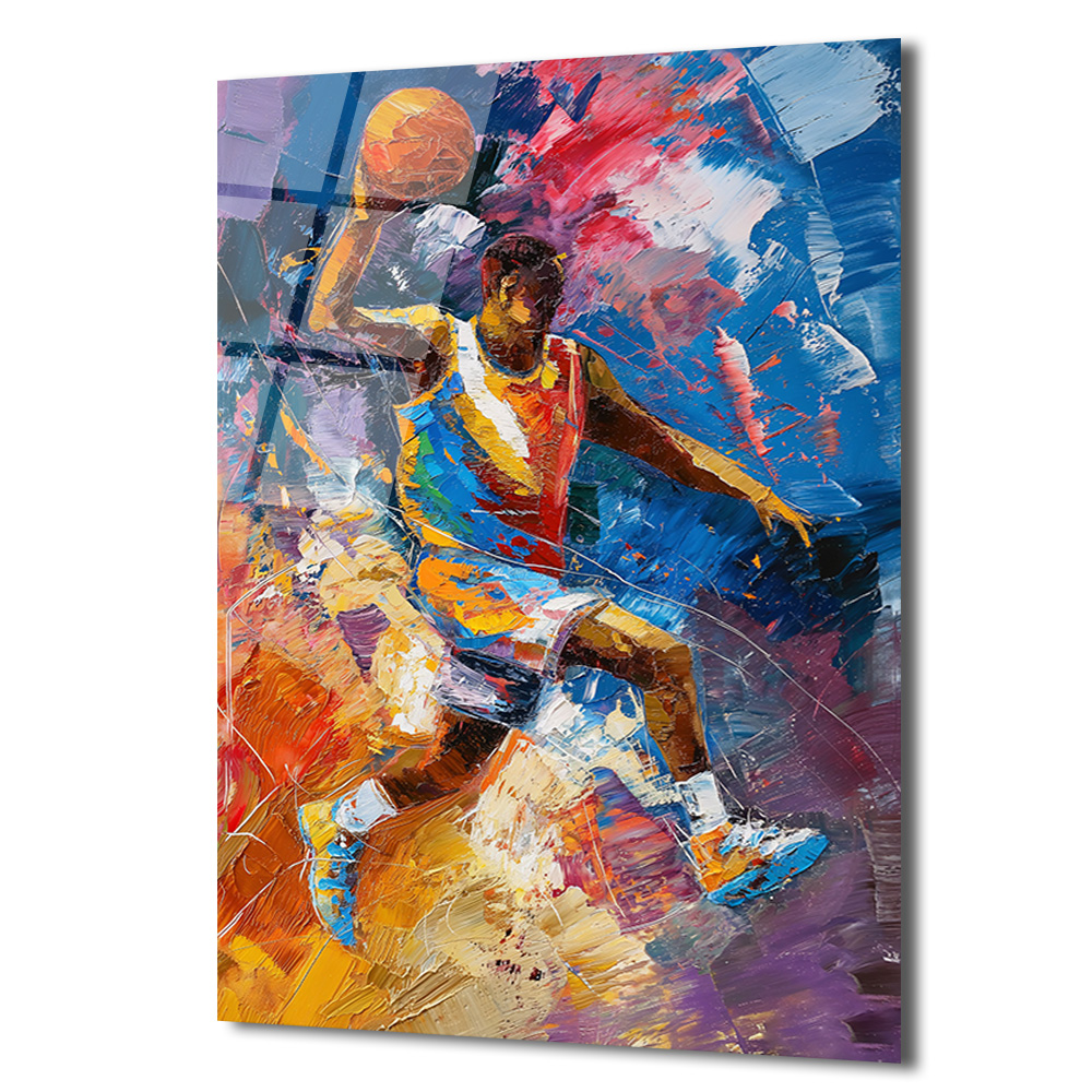 Dinamik Basketbolcu Sanatı Cam Tablo | Enerji Dolu Duvar Dekorasyonu - Glazella Dinamik Basketbolcu Sanatı Cam Tablo | Enerji Dolu Duvar Dekorasyonu - Glazella