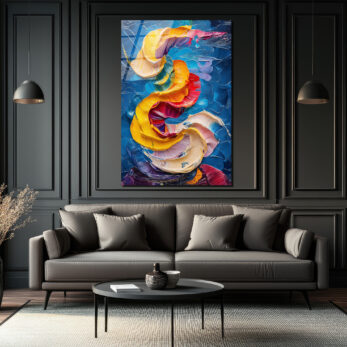 Enerjik Renklerin Dansı Cam Tablo - Modern Soyut Sanat - Glazella Enerjik Renklerin Dansı Cam Tablo - Modern Soyut Sanat - Glazella