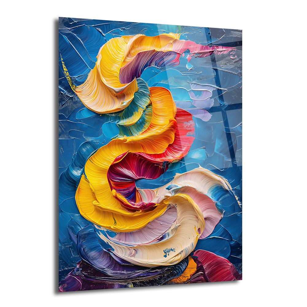 Enerjik Renklerin Dansı Cam Tablo - Modern Soyut Sanat - Glazella Enerjik Renklerin Dansı Cam Tablo - Modern Soyut Sanat - Glazella