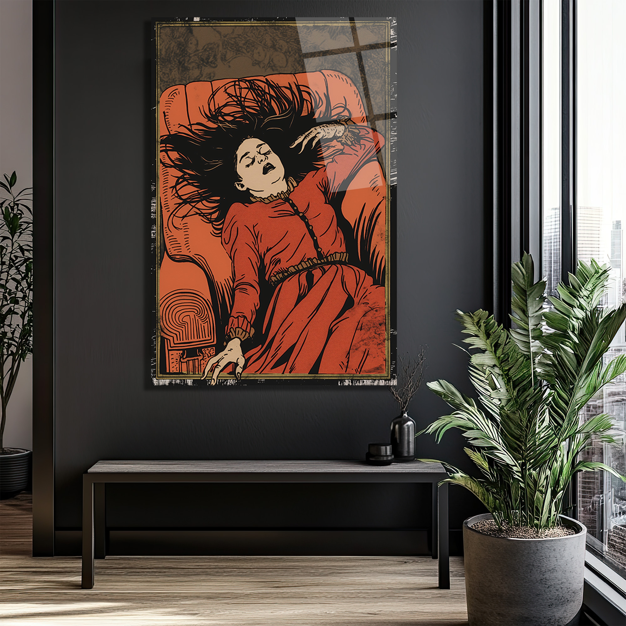 Derin Uyku: Gotik Sanat Temalı Cam Tablo - Glazella Derin Uyku: Gotik Sanat Temalı Cam Tablo - Glazella