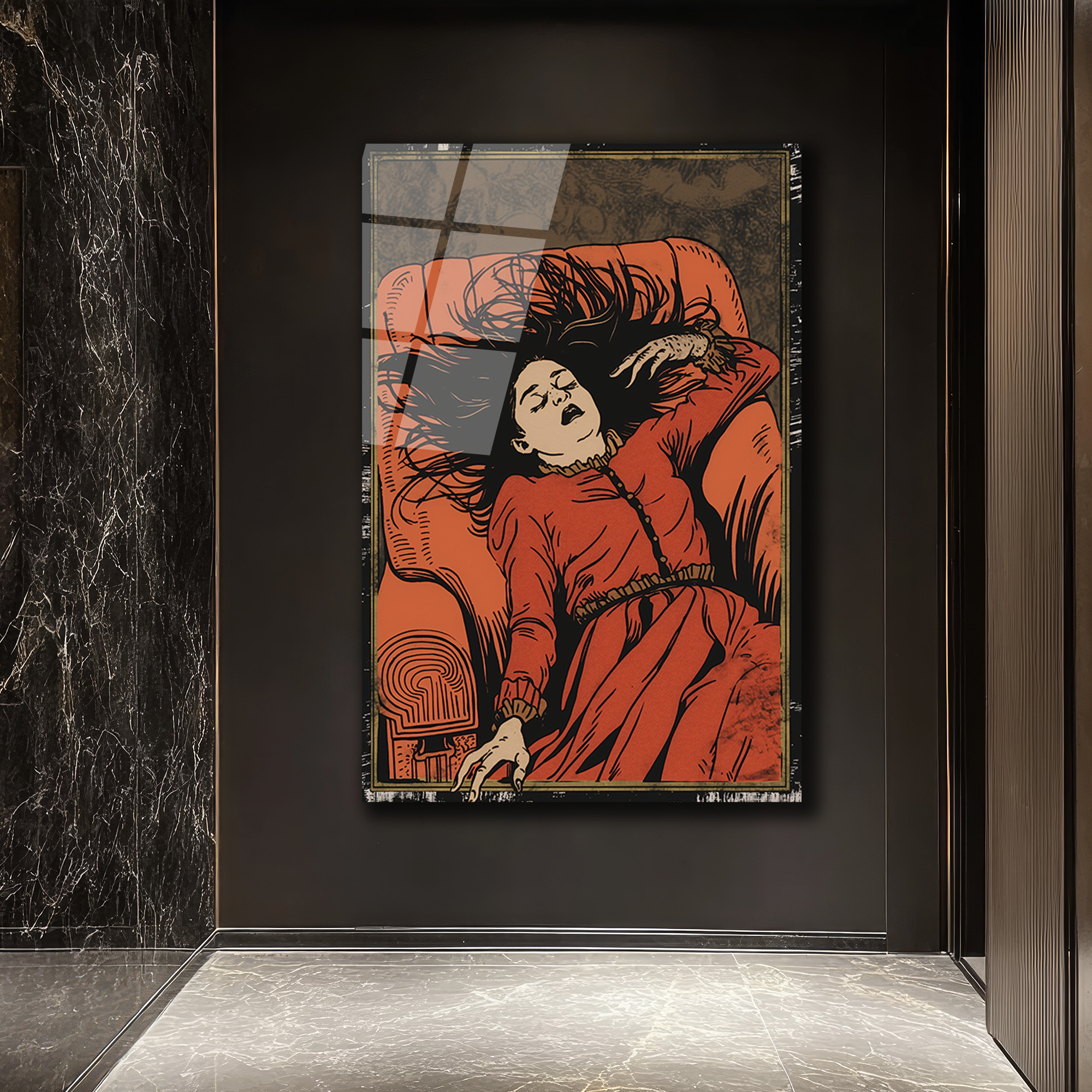 Derin Uyku: Gotik Sanat Temalı Cam Tablo - Glazella Derin Uyku: Gotik Sanat Temalı Cam Tablo - Glazella