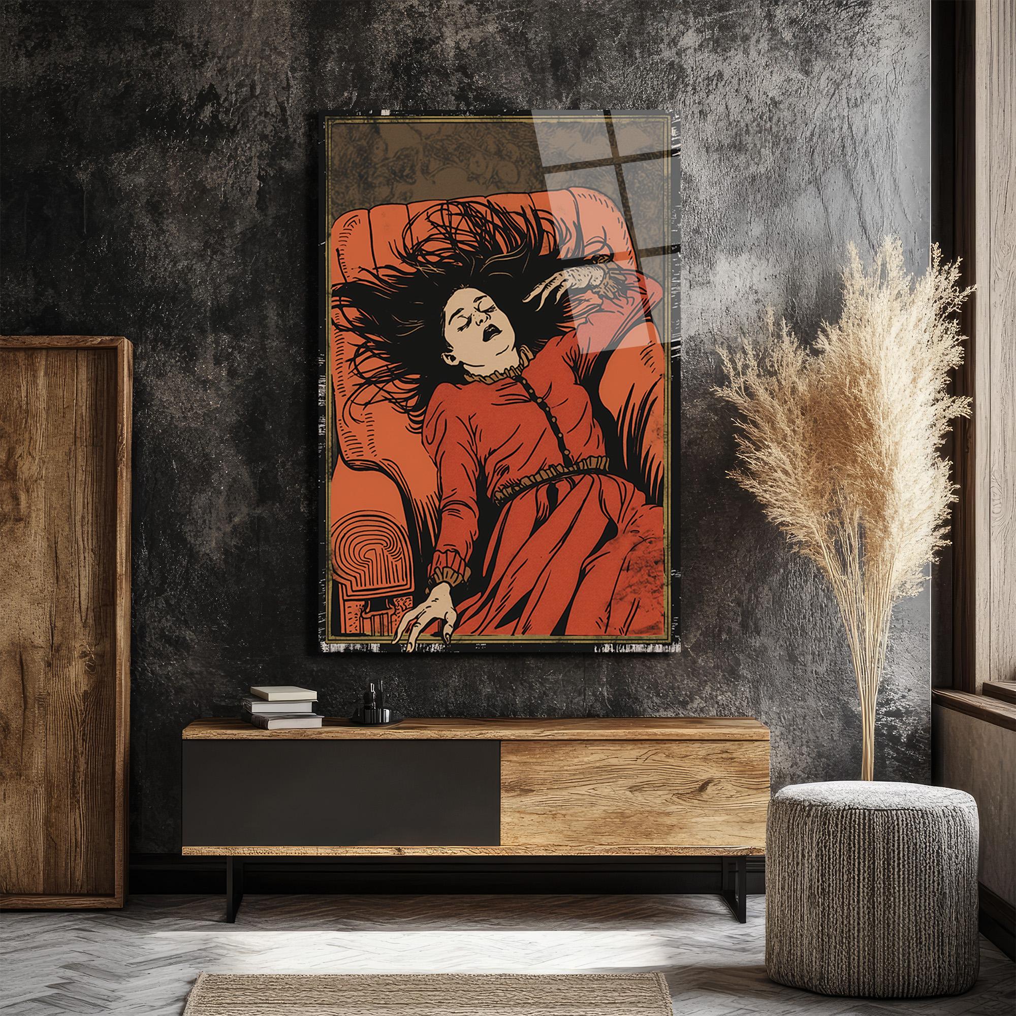 Derin Uyku: Gotik Sanat Temalı Cam Tablo - Glazella Derin Uyku: Gotik Sanat Temalı Cam Tablo - Glazella