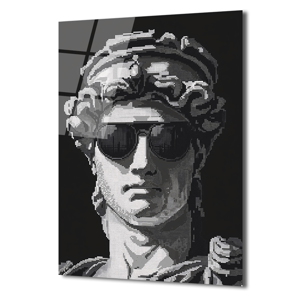 Cool David Pixel Sanat Cam Tablo - Glazella Cool David Pixel Sanat Cam Tablo - Glazella