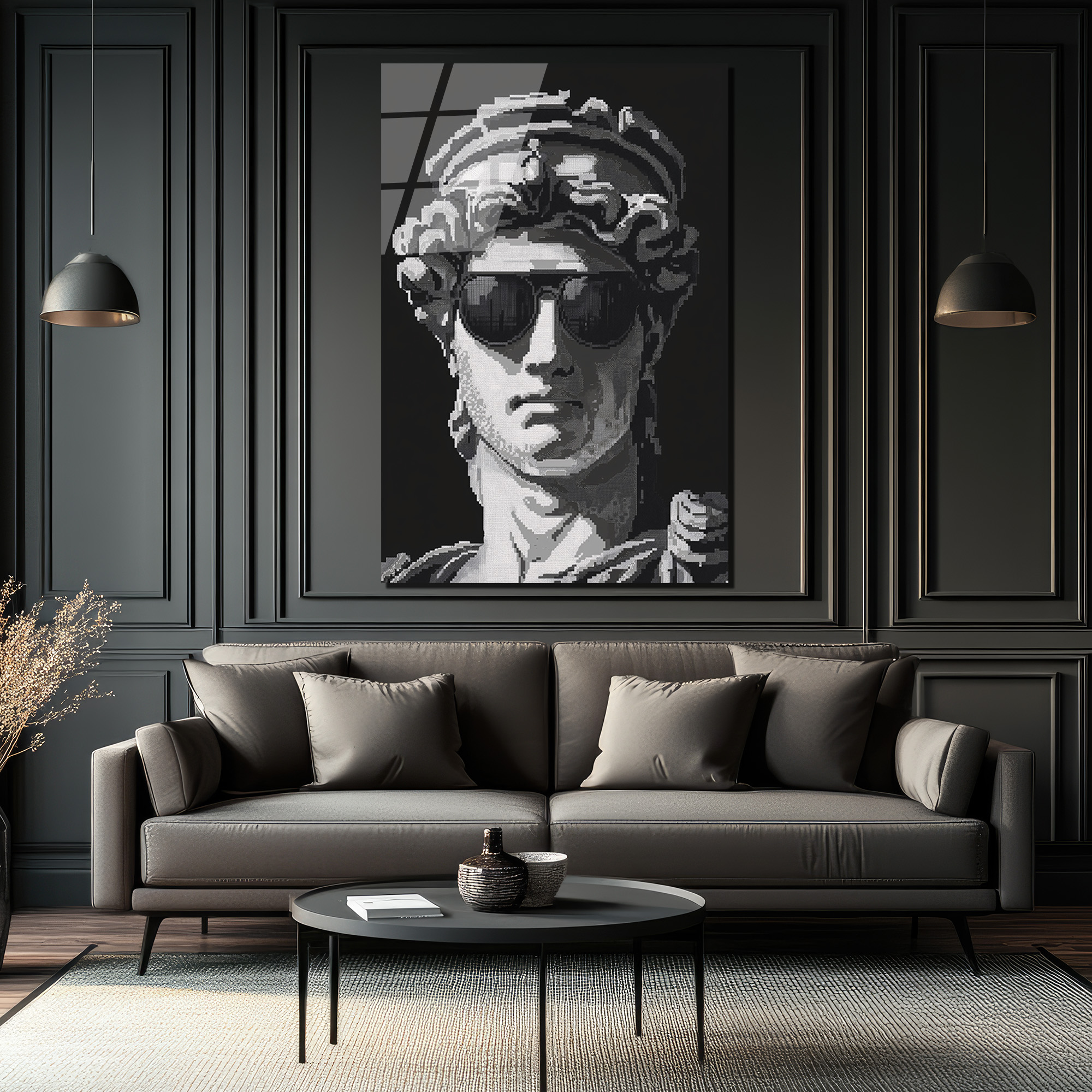 Cool David Pixel Sanat Cam Tablo - Glazella Cool David Pixel Sanat Cam Tablo - Glazella