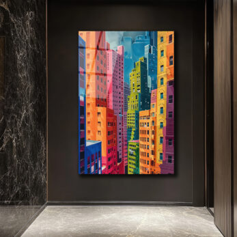 Canlı Şehir Silüeti Modern Sanat Cam Tablo - Glazella Canlı Şehir Silüeti Modern Sanat Cam Tablo - Glazella