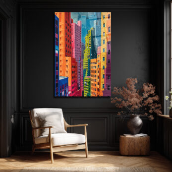Canlı Şehir Silüeti Modern Sanat Cam Tablo - Glazella Canlı Şehir Silüeti Modern Sanat Cam Tablo - Glazella