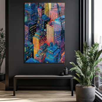 Şehrin Işıkları Cam Tablo | Modern Metropolis Sanatı - Glazella Şehrin Işıkları Cam Tablo | Modern Metropolis Sanatı - Glazella