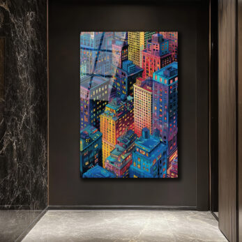 Şehrin Işıkları Cam Tablo | Modern Metropolis Sanatı - Glazella Şehrin Işıkları Cam Tablo | Modern Metropolis Sanatı - Glazella
