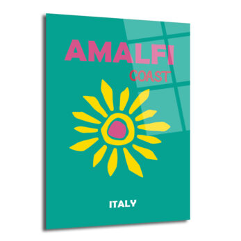 Amalfi Sahili Güneşi Cam Tablo - İtalya Seyahat Temalı Modern Sanat - Glazella