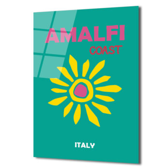 Amalfi Sahili Güneşi Cam Tablo - İtalya Seyahat Temalı Modern Sanat - Glazella
