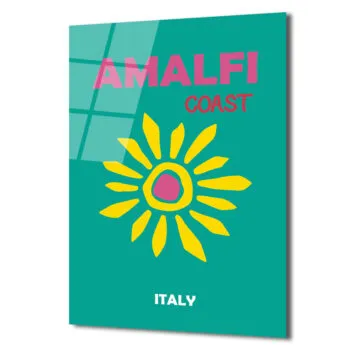 Amalfi Sahili Güneşi Cam Tablo - İtalya Seyahat Temalı Modern Sanat - Glazella
