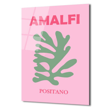 Amalfi Positano Minimalist Cam Tablo - Akdeniz Esintisi - Glazella
