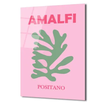 Amalfi Positano Minimalist Cam Tablo - Akdeniz Esintisi - Glazella