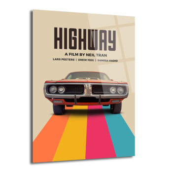 HIGHWAY Film Afişi Temalı Klasik Araba Cam Tablo - Glazella