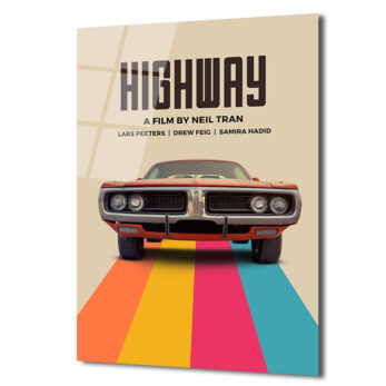 HIGHWAY Film Afişi Temalı Klasik Araba Cam Tablo - Glazella