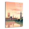 Londra Manzarası Modern Cam Tablo - Big Ben ve Thames Estetiği - Glazella Londra Manzarası Modern Cam Tablo - Big Ben ve Thames Estetiği - Glazella